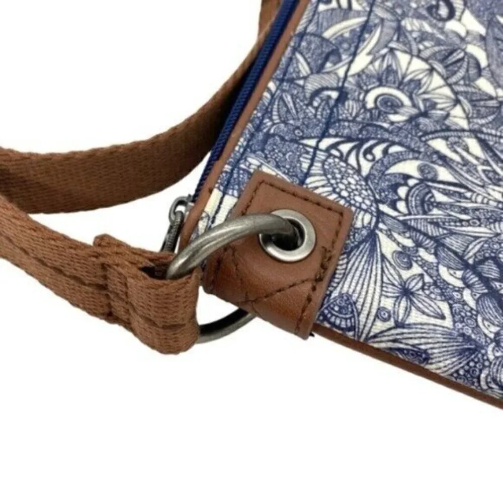 Sakroots Navy Blue Spirit Desert Floral Crossbody Trip Bag - Picture 11 of 16